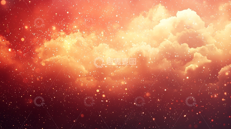 高清大图下载【趣麦麦图】火红云彩星空背景图