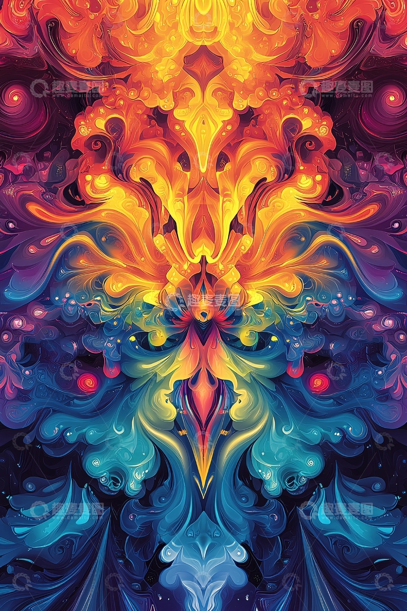 高清大图下载【趣麦麦图】抽象火焰纹理
