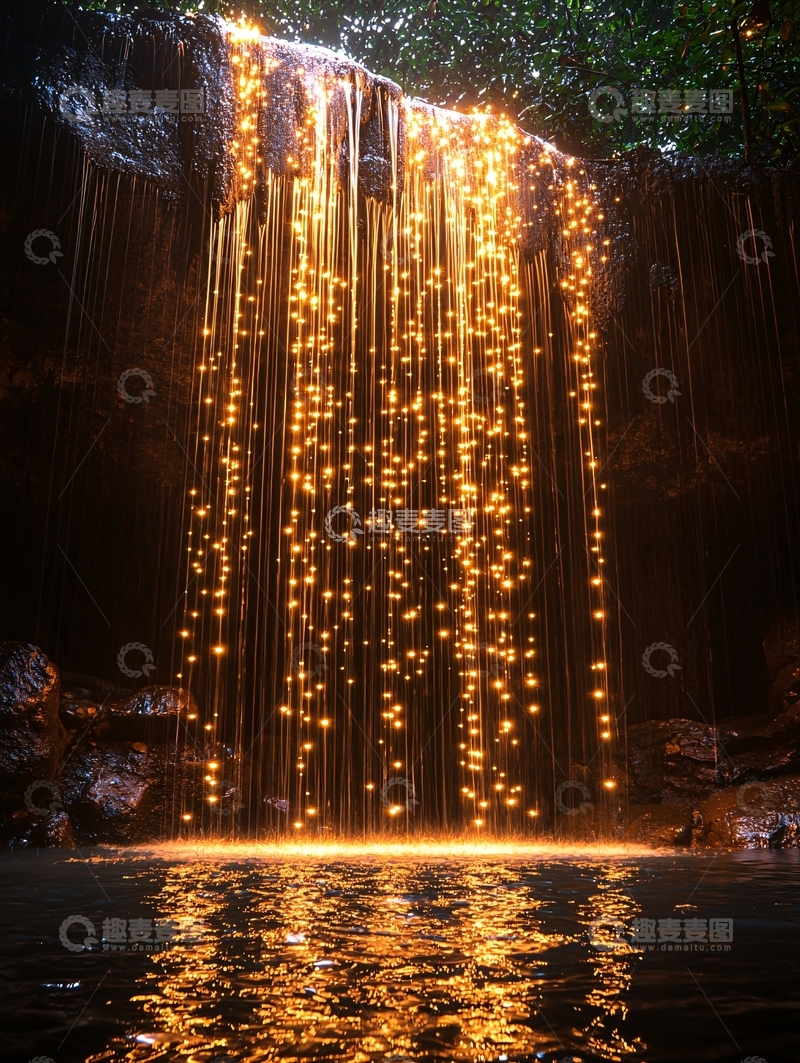 高清大图下载【趣麦麦图】闪耀瀑布