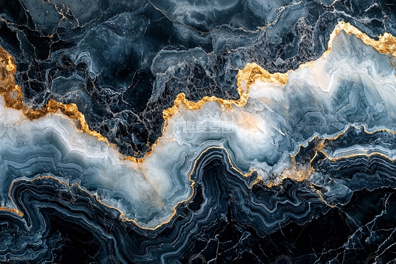高清大图下载【趣麦麦图】蓝金大理石纹理