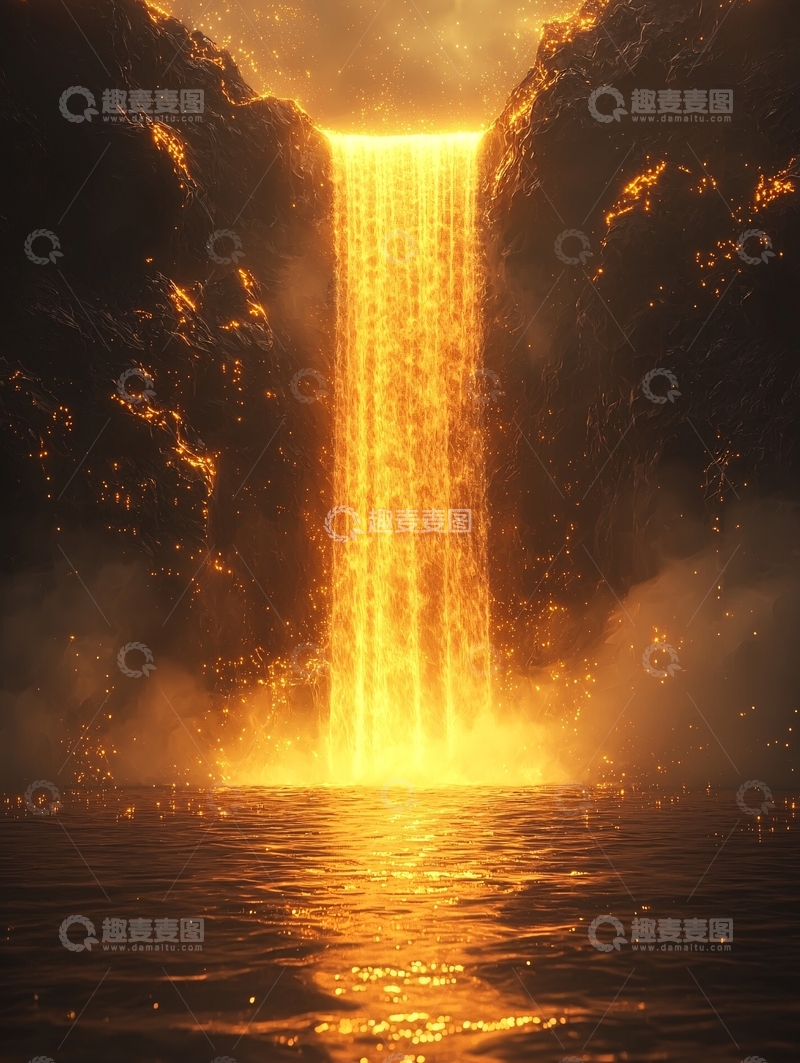 高清大图下载【趣麦麦图】熔岩瀑布