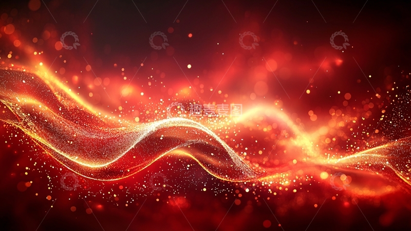 高清大图下载【趣麦麦图】红色能量流光