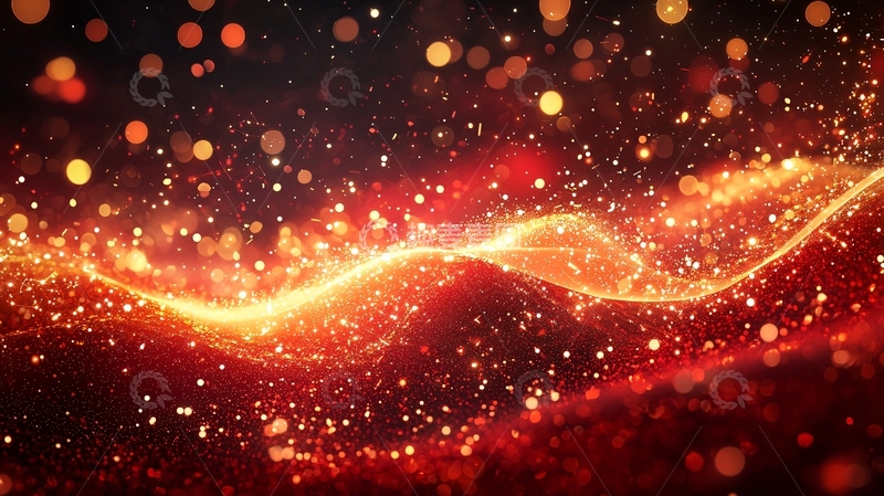 高清大图下载【趣麦麦图】流动的红色能量光波