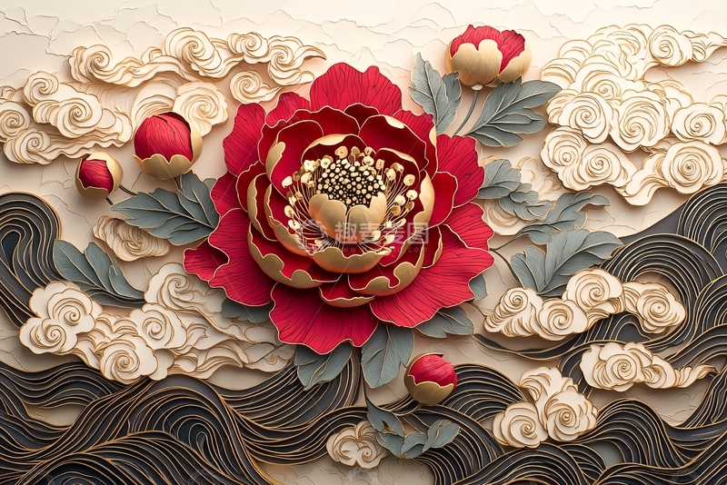 高清大图下载【趣麦麦图】中式花卉壁纸