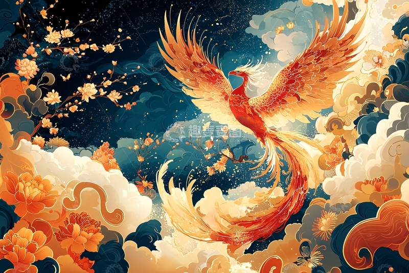 高清大图下载【趣麦麦图】绚丽多彩的火凤凰图