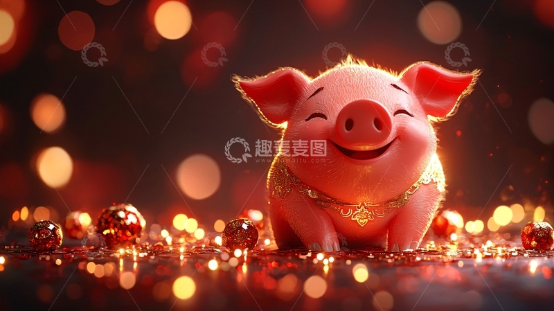 高清大图下载【趣麦麦图】可爱卡通小猪