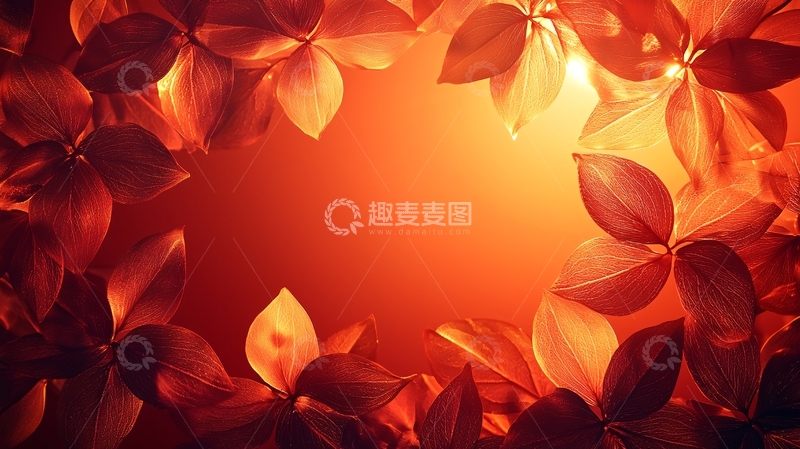 高清大图下载【趣麦麦图】温暖秋叶背景