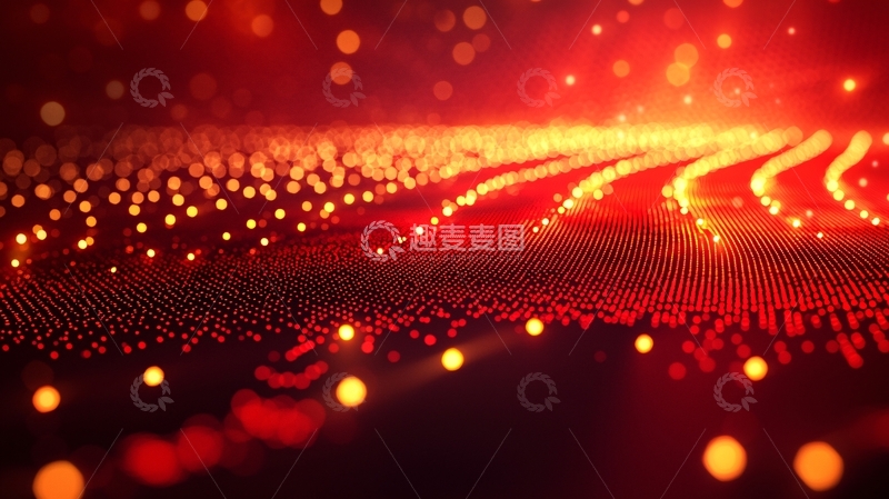 高清大图下载【趣麦麦图】红色粒子光效背景