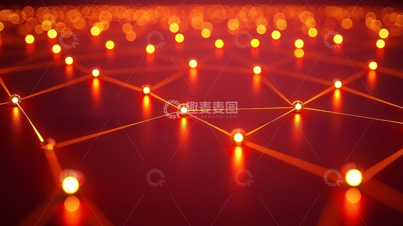 高清大图下载【趣麦麦图】红色网络连接