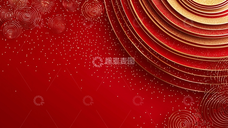 高清大图下载【趣麦麦图】红色圆形背景