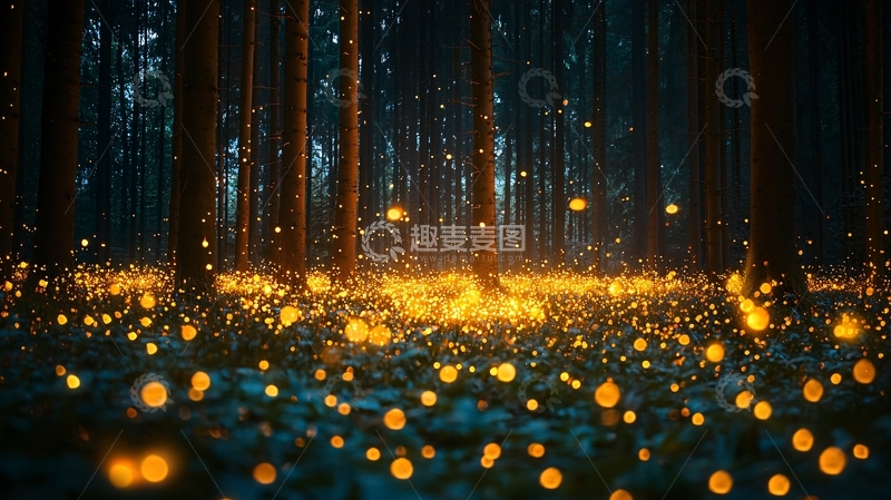 高清大图下载【趣麦麦图】黑暗森林萤火虫