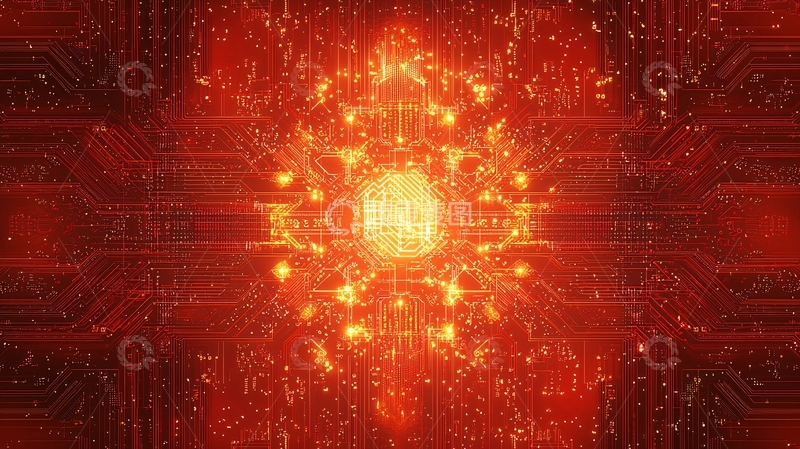 高清大图下载【趣麦麦图】抽象红色能量核心