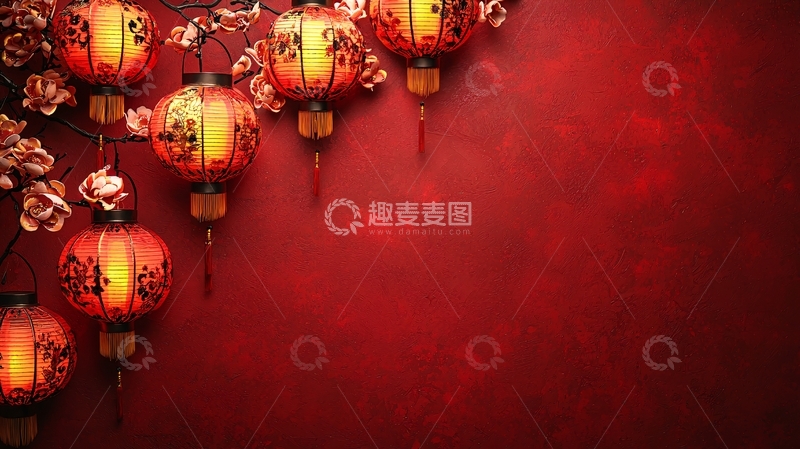 红灯笼中国风背景
