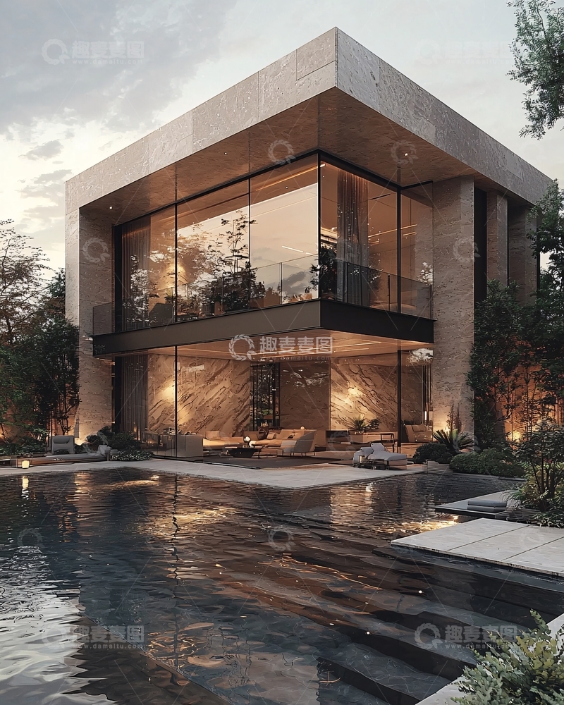 高清大图下载【趣麦麦图】现代简约别墅48