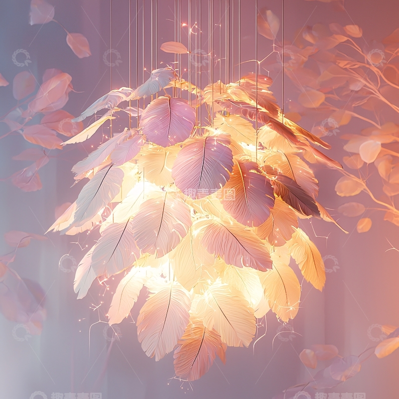 高清大图下载【趣麦麦图】羽毛灯