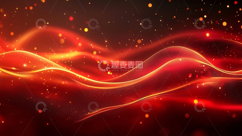 高清大图下载【趣麦麦图】红色波浪光效