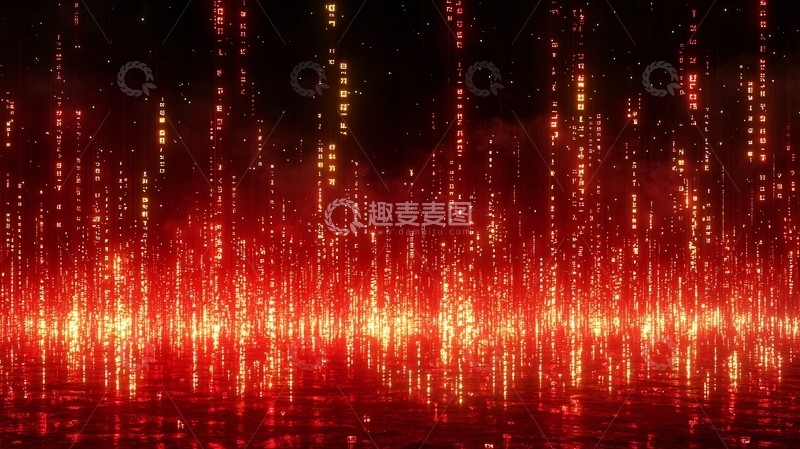 高清大图下载【趣麦麦图】红色粒子雨