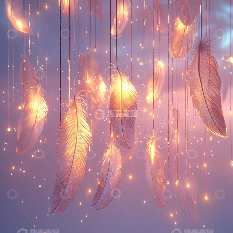 高清大图下载【趣麦麦图】梦幻羽毛灯饰