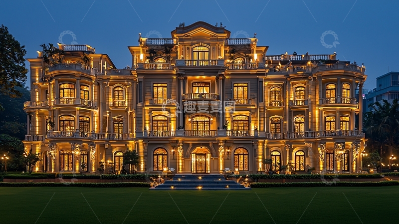 高清大图下载【趣麦麦图】夜晚奢华宫殿