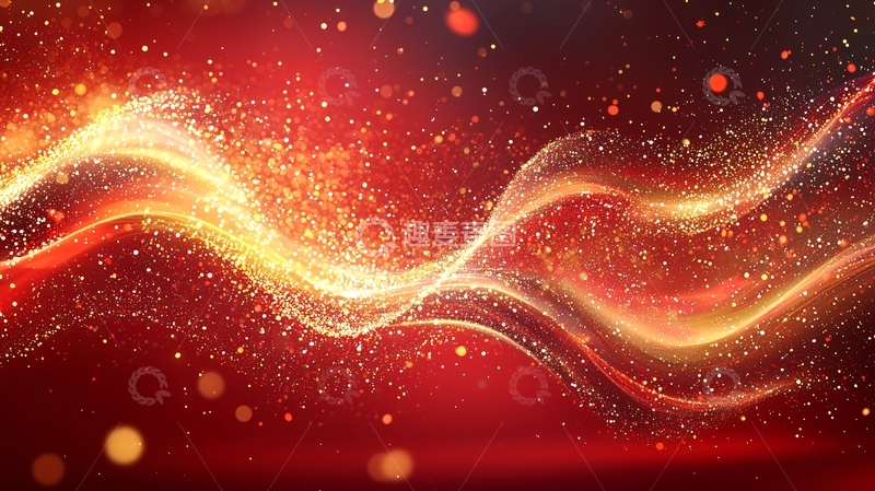 高清大图下载【趣麦麦图】红色粒子波浪