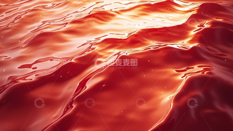 高清大图下载【趣麦麦图】红色液体波纹