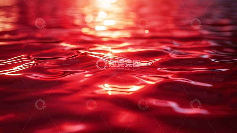 高清大图下载【趣麦麦图】红色水面