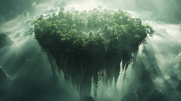 云海之上的绿色岛屿