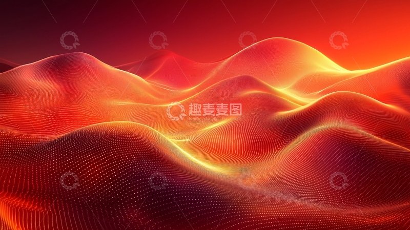 高清大图下载【趣麦麦图】抽象红色波浪