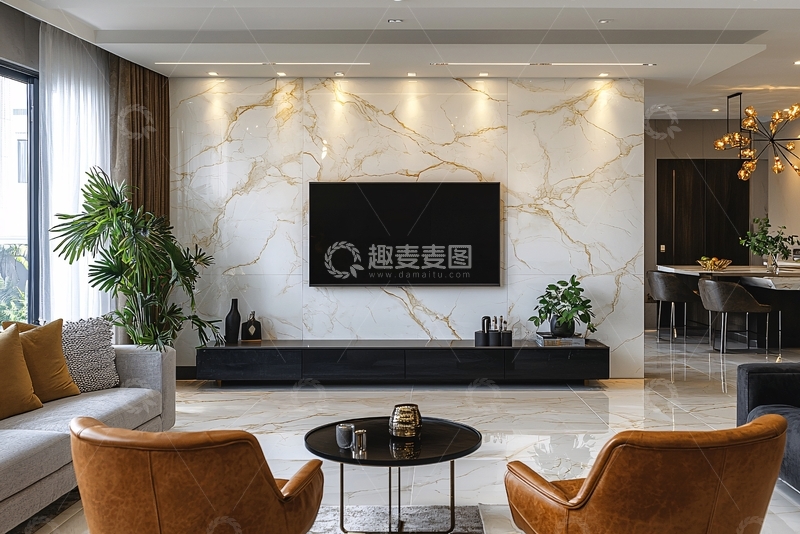 高清大图下载【趣麦麦图】现代简约客厅电视背景墙