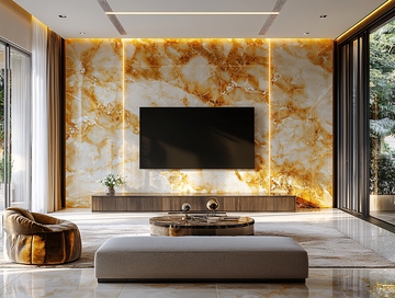现代轻奢客厅电视背景墙