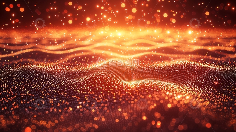高清大图下载【趣麦麦图】光点粒子波浪背景