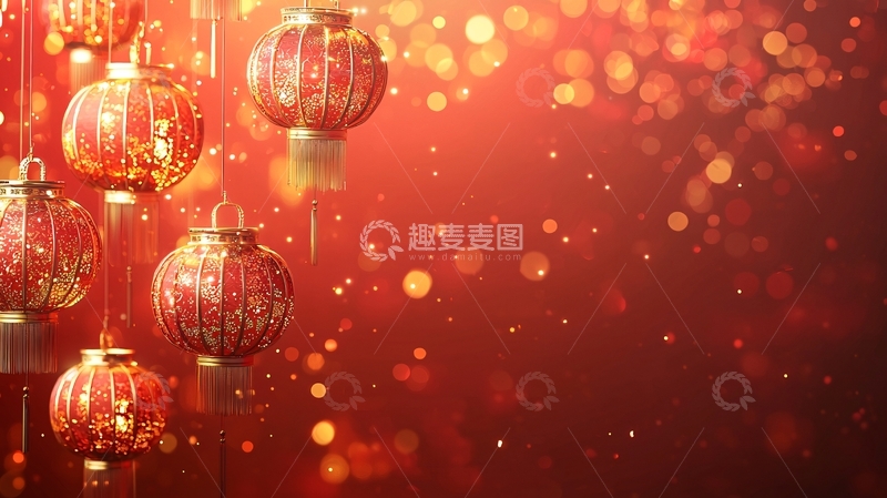 高清大图下载【趣麦麦图】红色中国灯笼