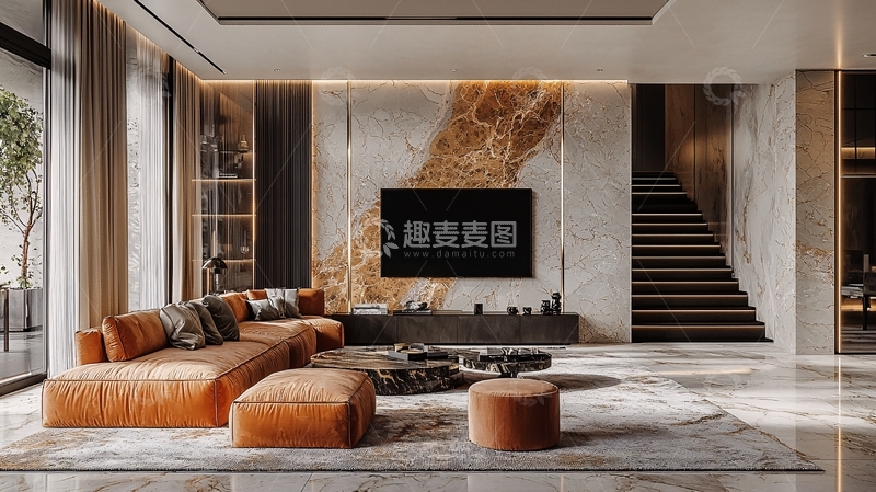 高清大图下载【趣麦麦图】现代轻奢客厅装修