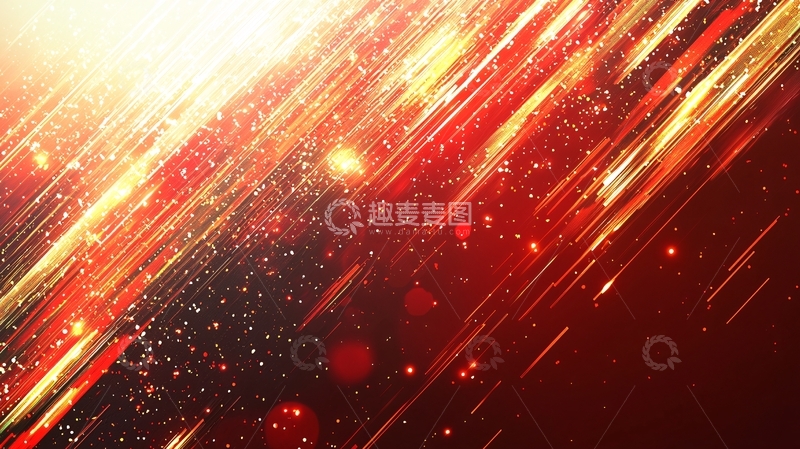 高清大图下载【趣麦麦图】红黄光线粒子背景