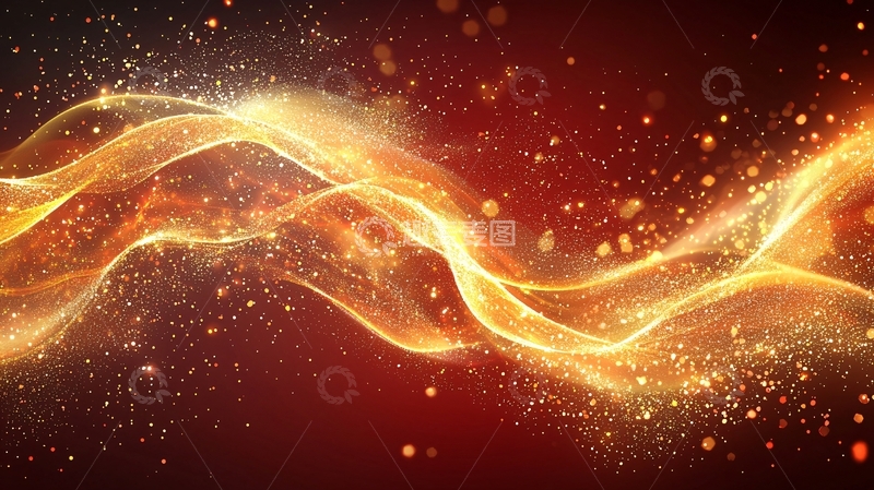 高清大图下载【趣麦麦图】金色粒子波浪