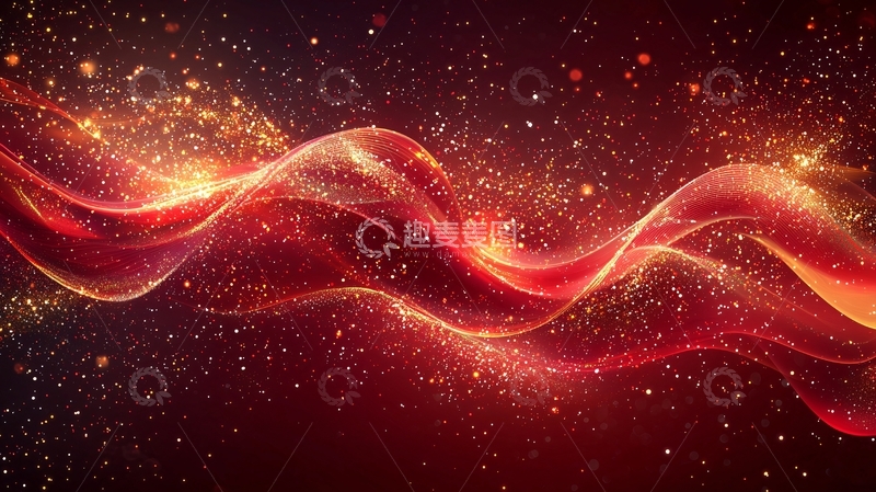 高清大图下载【趣麦麦图】红色能量波浪
