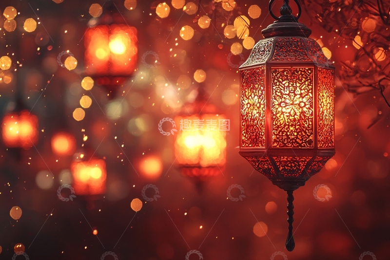 高清大图下载【趣麦麦图】红灯笼夜景
