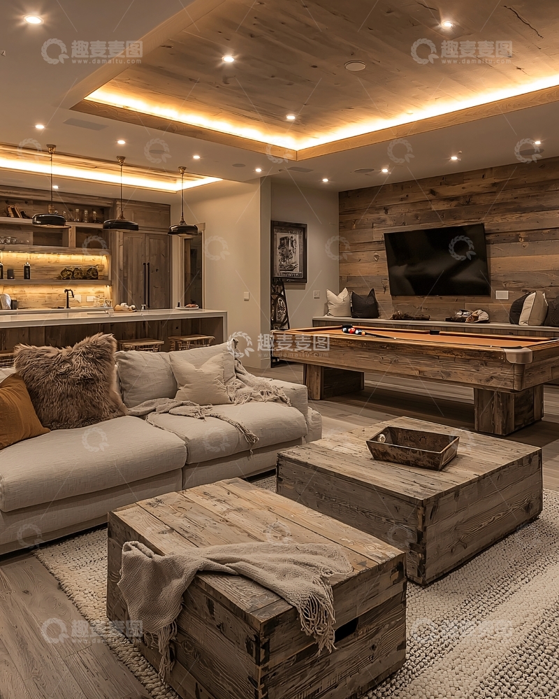 高清大图下载【趣麦麦图】现代简约地下室设计