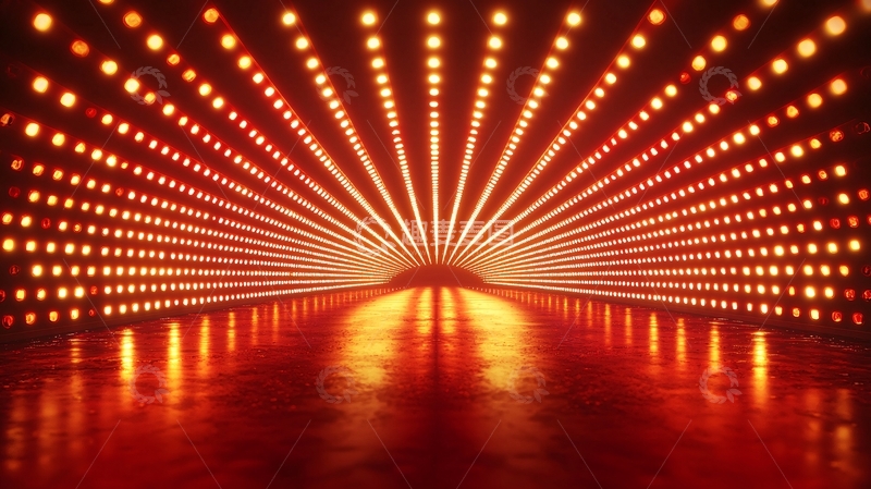 高清大图下载【趣麦麦图】炫酷红色灯光隧道