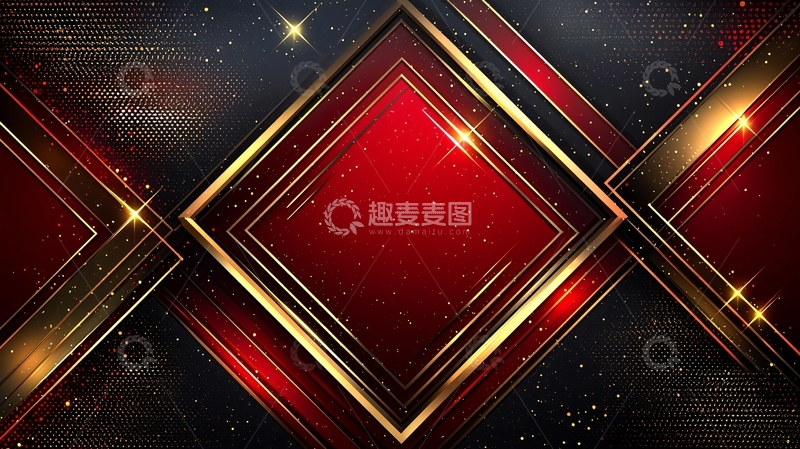 红金几何菱形背景