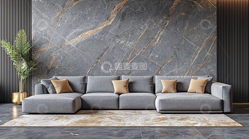 高清大图下载【趣麦麦图】灰色布艺沙发