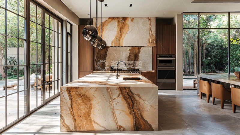 高清大图下载【趣麦麦图】现代轻奢开放式厨房