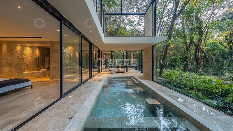 高清大图下载【趣麦麦图】现代风格别墅泳池