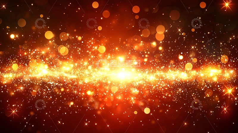 高清大图下载【趣麦麦图】金色闪光粒子背景