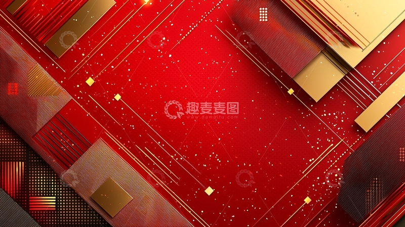 高清大图下载【趣麦麦图】红金色几何抽象背景