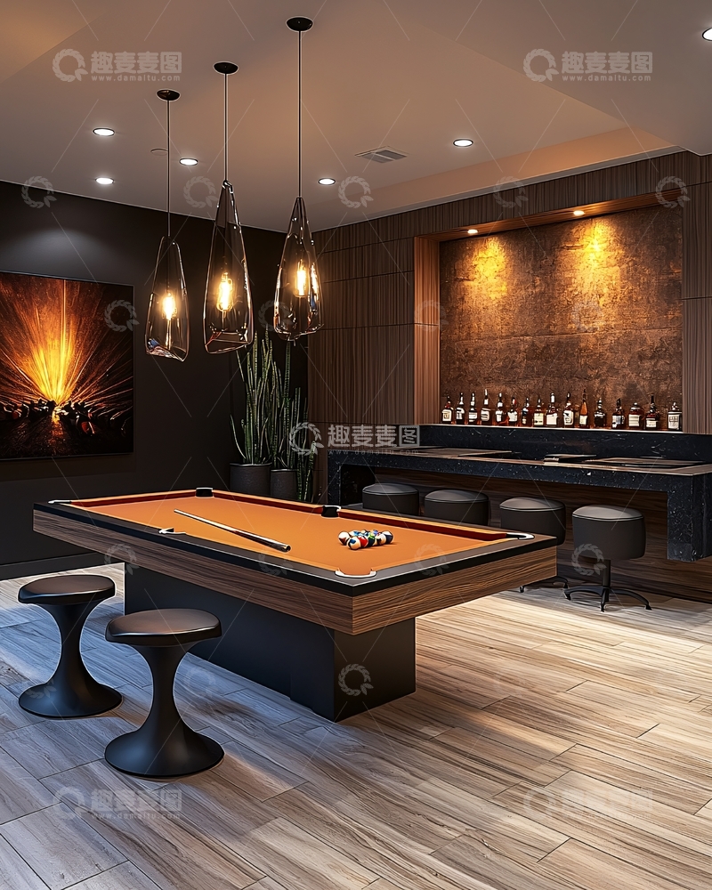 高清大图下载【趣麦麦图】现代风格休闲娱乐室