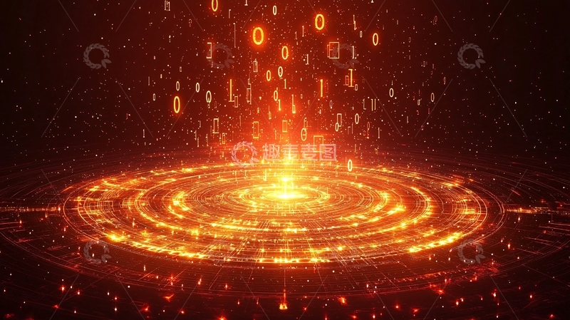 高清大图下载【趣麦麦图】流光溢彩的数字能量环