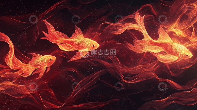 高清大图下载【趣麦麦图】火焰金鱼