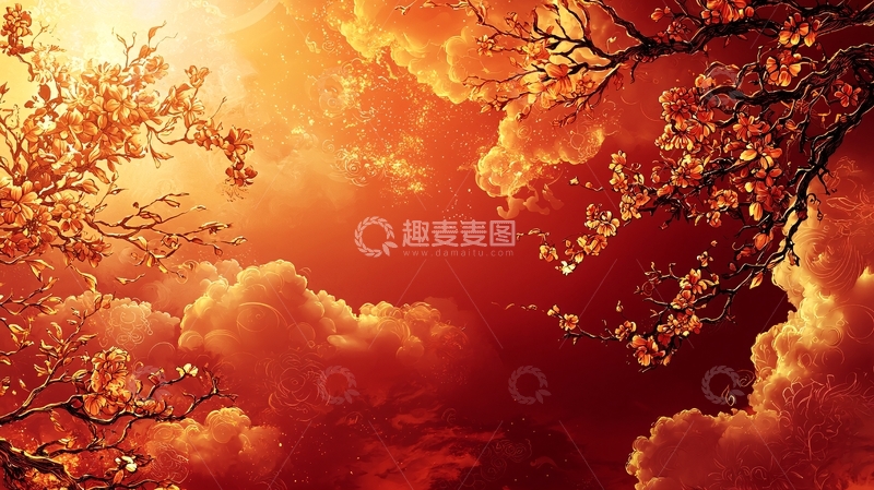 高清大图下载【趣麦麦图】红色天空