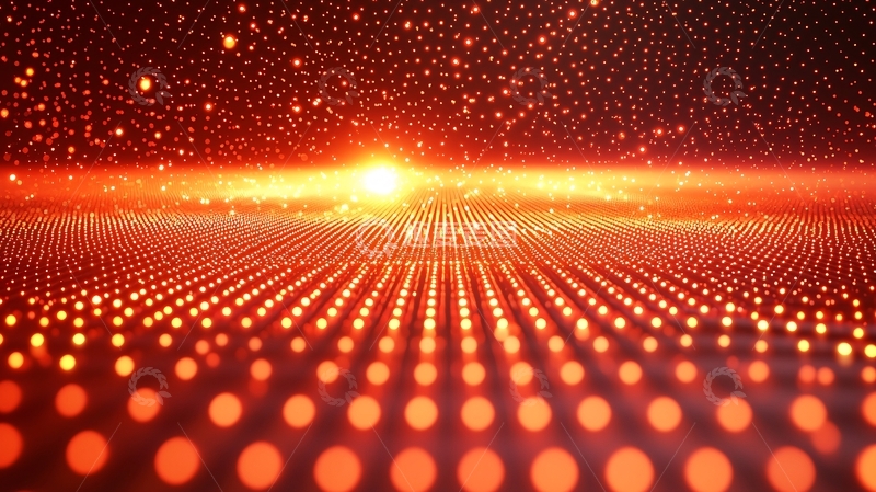 高清大图下载【趣麦麦图】红色光点粒子背景